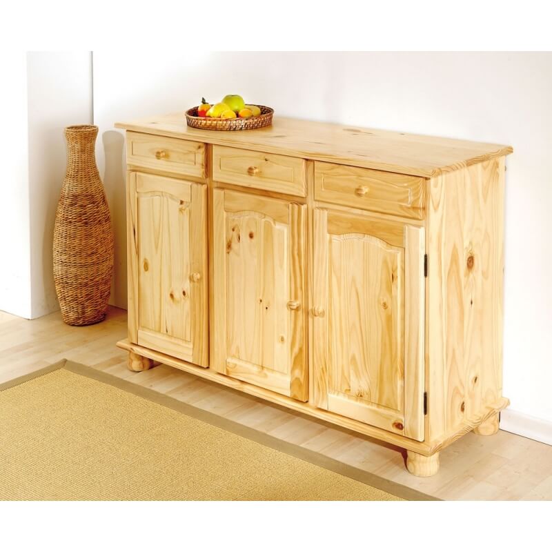 Buffet Bahut Rustique En Pin Massif Naturel Treviso Matelpro