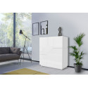 Buffet haut moderne 100 cm blanc laqué brillant Alienor