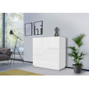 Buffet/bahut moderne 80 cm blanc laqué brillant Alienor