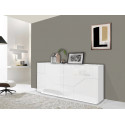 Buffet/bahut moderne 200 cm blanc laqué brillant Alienor