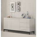 Buffet/bahut moderne 170 cm blanc laqué brillant Melissane