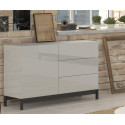 Buffet/bahut moderne 110 cm blanc laqué brillant Melissane