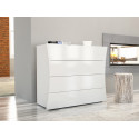 Commode moderne 98 cm laqué blanc brillant Arcadi