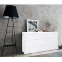 Commode moderne 155 cm laqué blanc brillant Arcadi