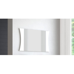 Miroir rectangulaire moderne 110 cm blanc laqué brillant Arcadi