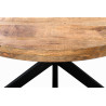 Table de salle à manger ronde style industriel en bois de manguier massif Mayorke