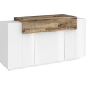 Buffet/bahut moderne 140 cm blanc laqué brillant/érable Corsiva