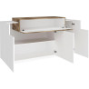 Meuble de rangement moderne 140 cm laqué blanc Corsiva