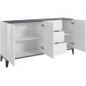 Buffet/bahut 160 cm moderne 3 portes/3 tiroirs Shine