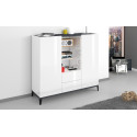 Buffet haut moderne blanc laqué brillant/ardoise Shine