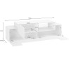 Meuble TV moderne 160 cm blanc laqué brillant Apollon