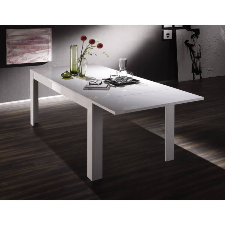 Table de salle à manger design laqué blanc Judy | Matelpro