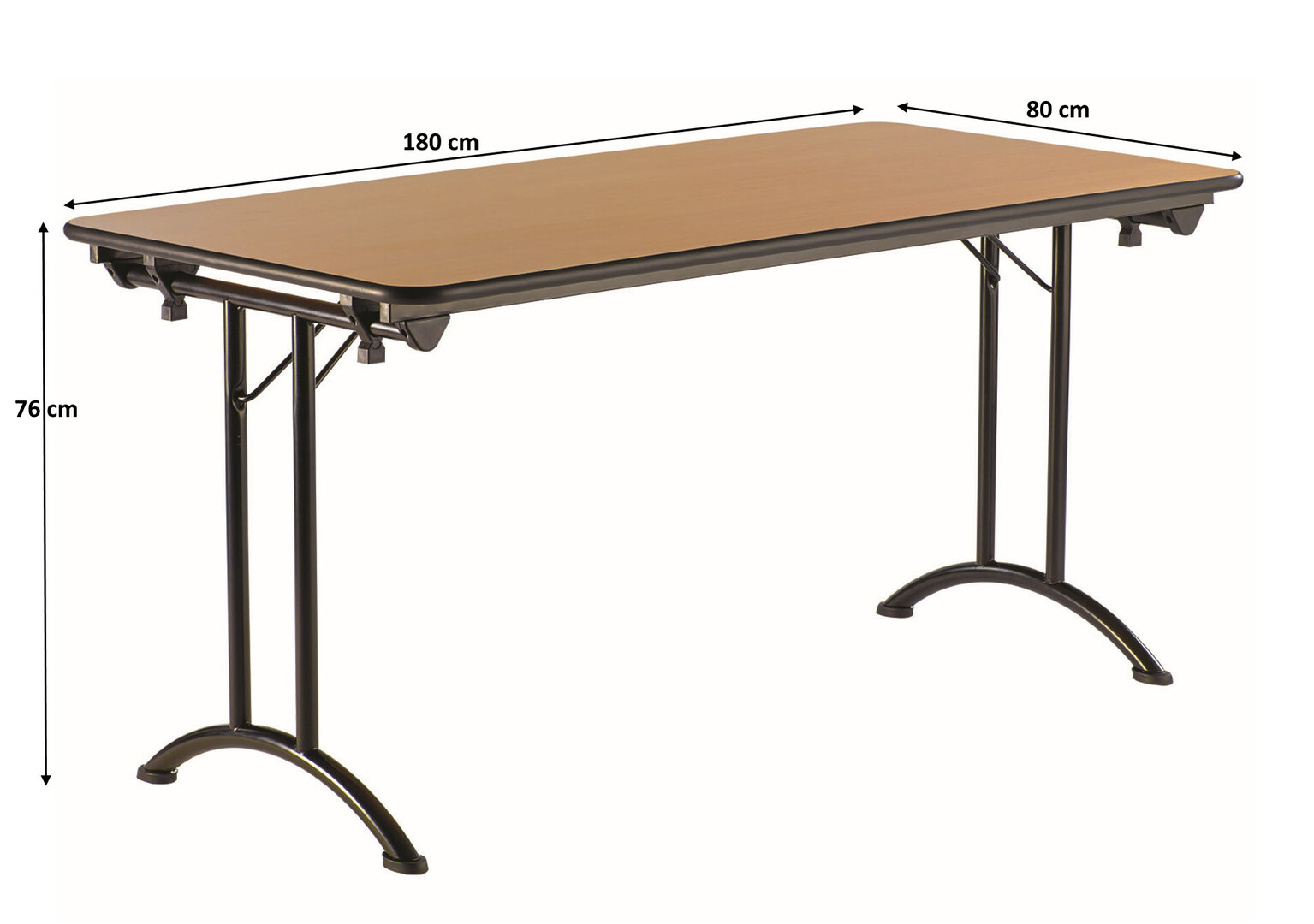 Table pliante à dégagement lateral Mélissa 160x60 cm stratifié