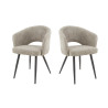 Lot de 2 chaises modernes en tissu bouclé Coralia