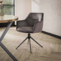 Fauteuil pivotant moderne en velours Yasmine (lot de 2)