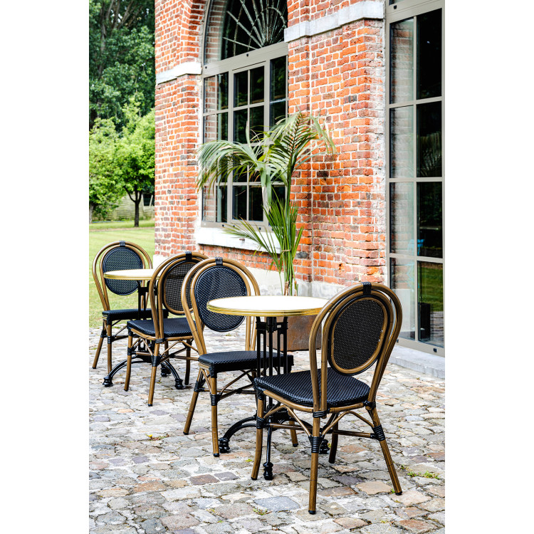 Chaise de bistrot empilable pour terrasse en textilène Paty