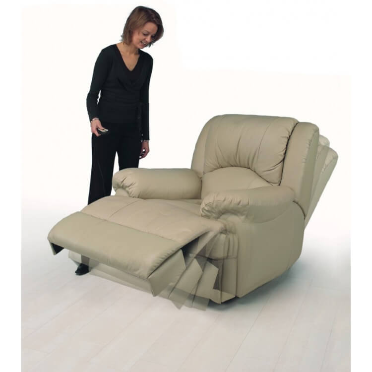 Fauteuil de relaxation électrique cuir avec reposepieds intégré GALVES