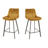 Tabouret de bar moderne en velours Minelli (lot de 2)