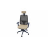 Fauteuil de bureau coque bleu en tissu Moovie