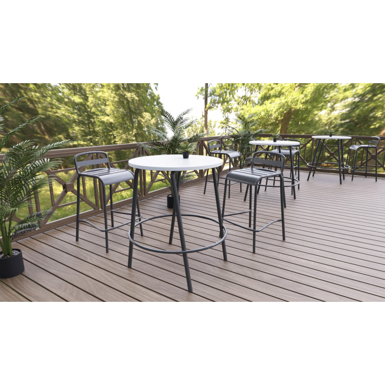 Tabouret de brasserie empilable pour terrasse en métal Bastien