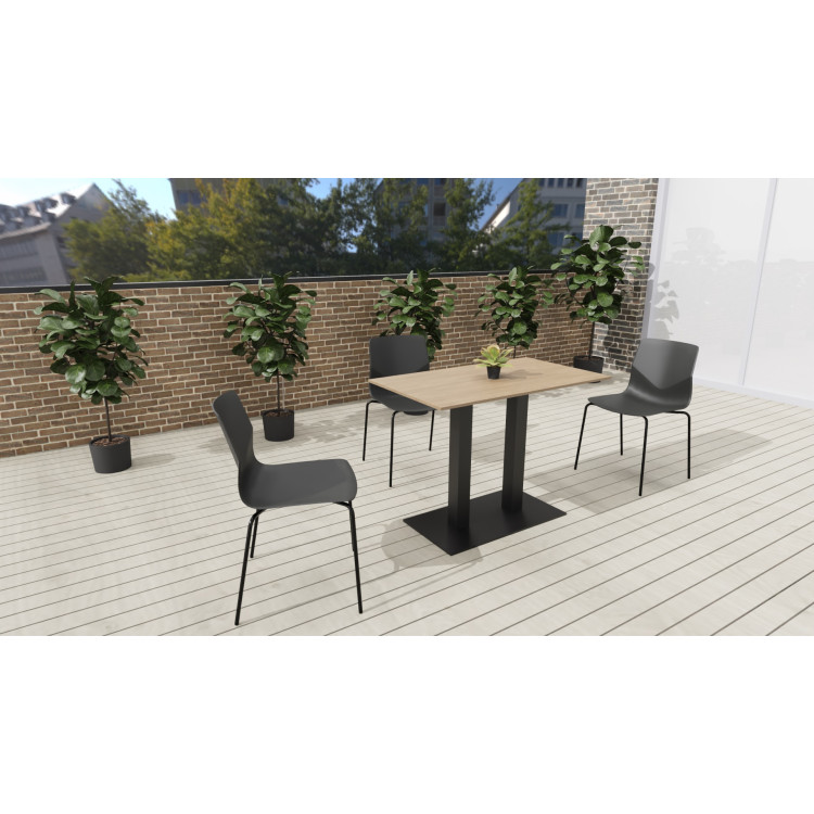 Pied de table de terrasse 75x40 en métal noir Pablo