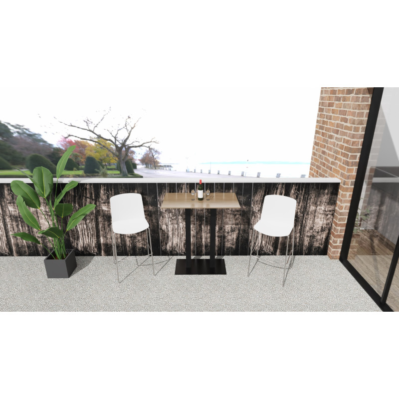 Pied de table de bar terrasse 75x40 en métal noir Pablo