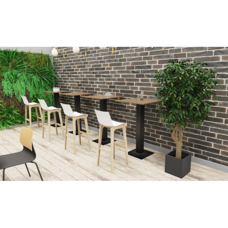 Pied de table de bar brasserie 43x43 en métal noir Rosane