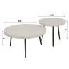 Tables basses rondes modernes en composite de marbre Alzira (lot de...