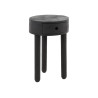 Chevet rond en bois d'acacia massif noir Glam