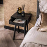 Chevet carré en bois d'acacia massif noir Glam