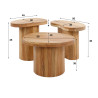 Tables basses en acacia massif naturel Classico (lot de 3)