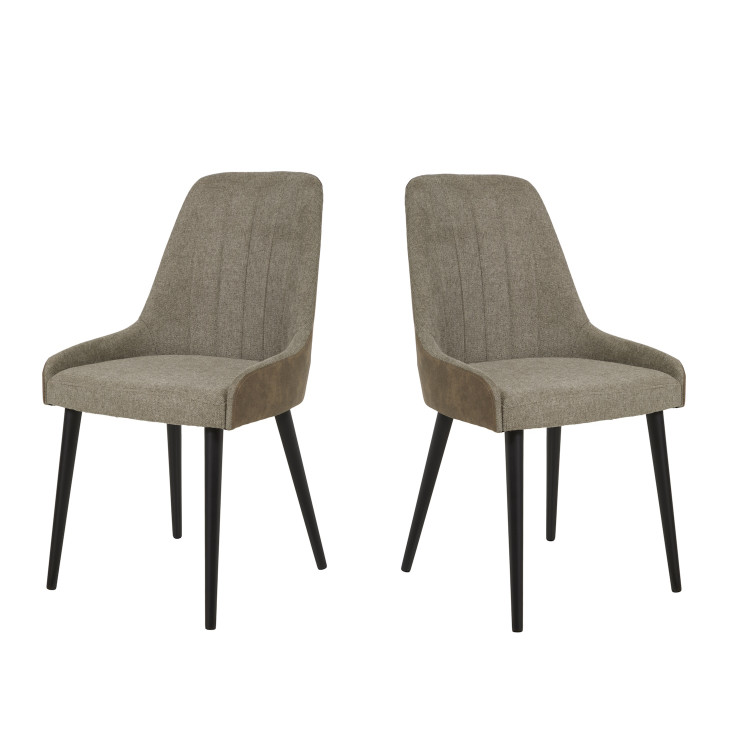 Chaise de salle à manger moderne en tissu Heloise (lot de 2)