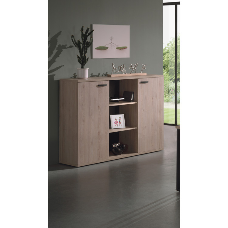 Armoire basse de bureau 160 cm contemporaine chêne de printemps Oth...