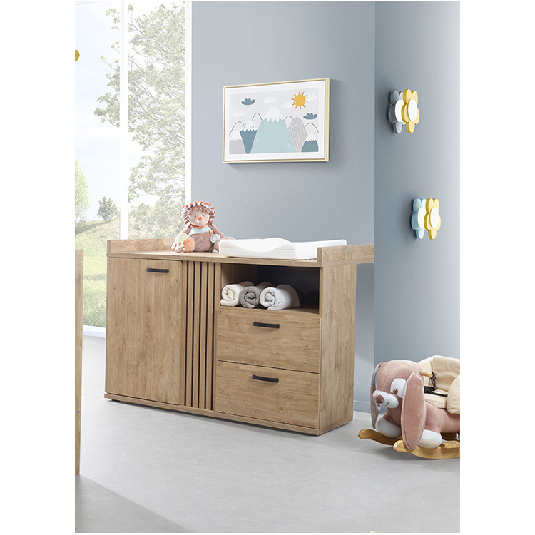 Commode à langer bébé chêne clair Camilla