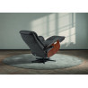 Fauteuil de relaxation électrique moderne en cuir anthracite Leonore