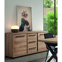 Buffet/bahut contemporain 185 cm chêne arizona Rocco