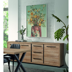 Buffet/bahut contemporain 240 cm chêne arizona Rocco