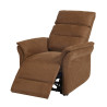 Fauteuil de relaxation électrique 2 moteurs en tissu cognac Manon