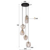 Suspension moderne 5 lampes en verre Patsy