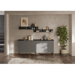 Buffet/bahut moderne 210 cm bronze/mercure Tristan