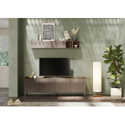 Meuble TV moderne 241 cm bronze/mercure Tristan