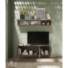 Meuble TV moderne bronze/mercure 181 cm Tristan