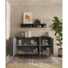 Buffet/bahut moderne 181 cm gris foncé/ardoise Tristan