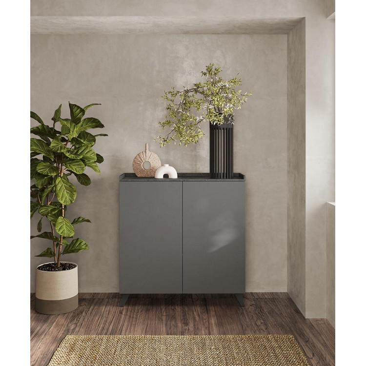 Buffet haut moderne gris foncé/ardoise Tristan