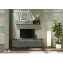 Meuble TV moderne 241 cm gris foncé/ardoise Tristan