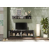 Meuble TV moderne 241 cm gris foncé/ardoise Tristan