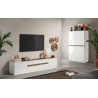 Meuble TV 205 cm blanc laqué/chêne mercure Fantastic