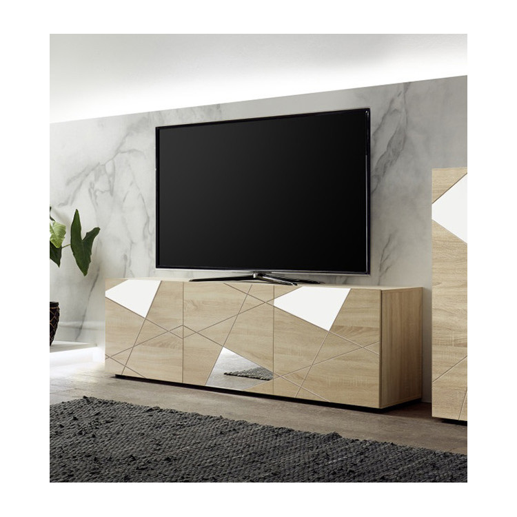 Meuble TV moderne 181 cm chêne samoa Larissa