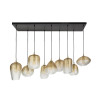 Suspension industrielle 9 lampes en verre Mattie