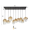 Suspension industrielle 9 lampes en verre Mattie